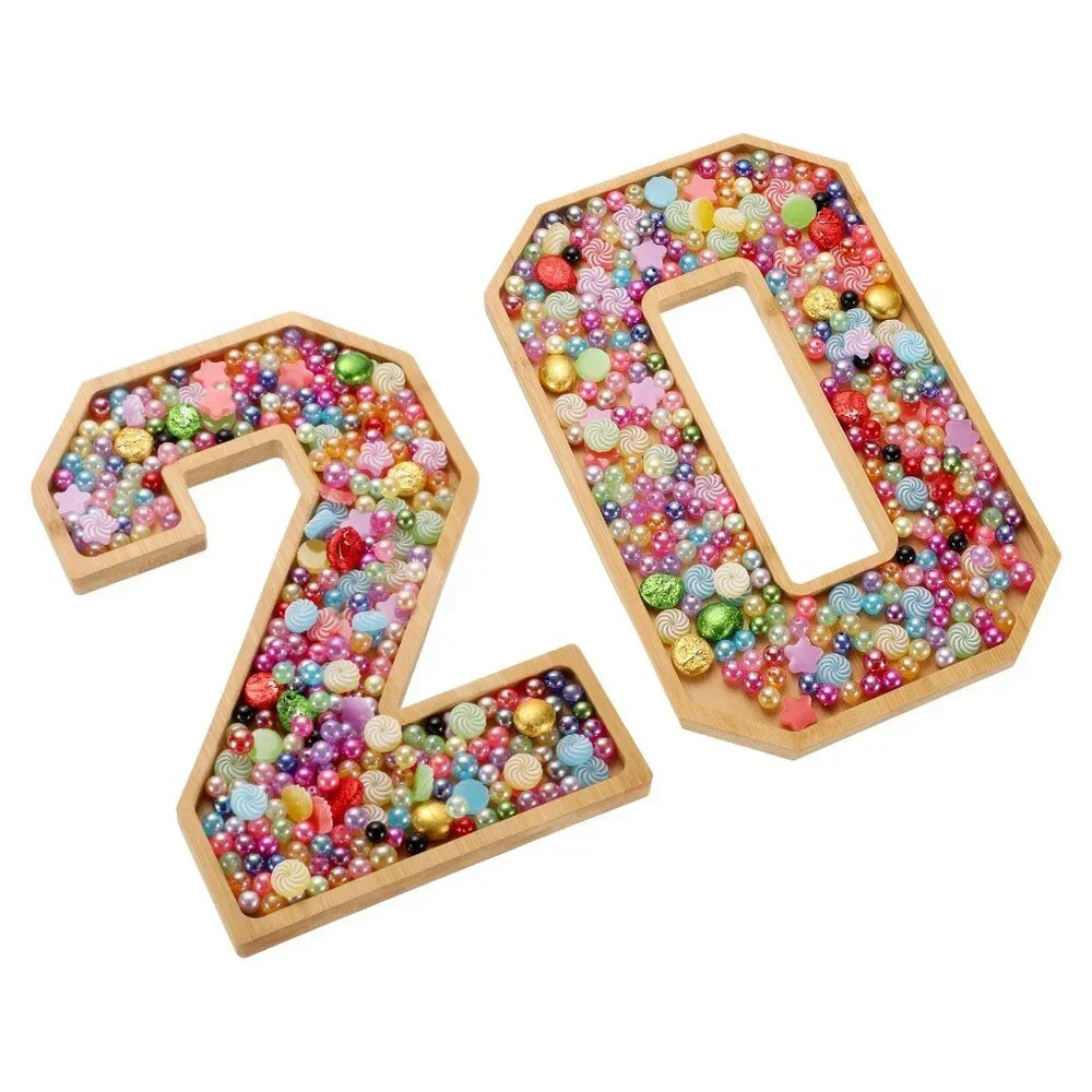 Wooden Bamboo Number 20 Charcuterie Boards Serving Trays Snack Platters 12